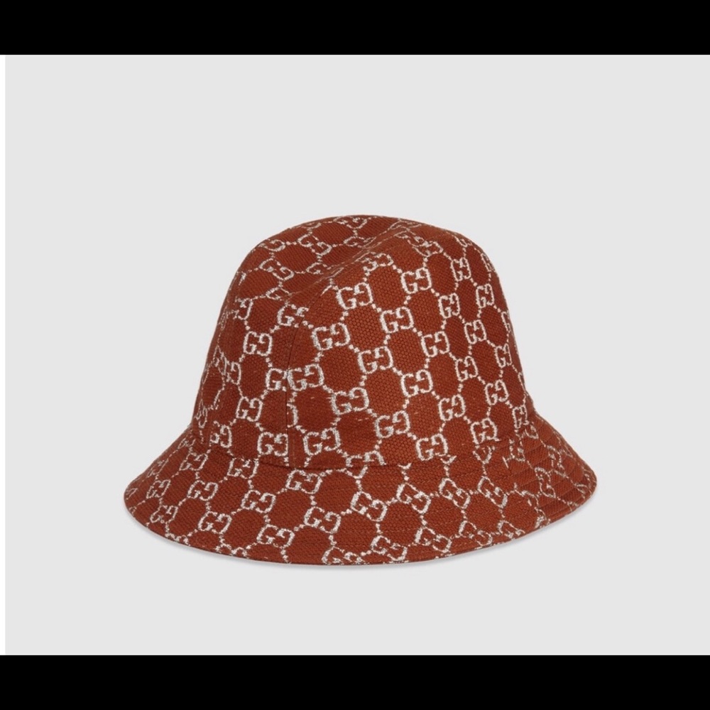 Unisex Gucci logo orange bucket hat